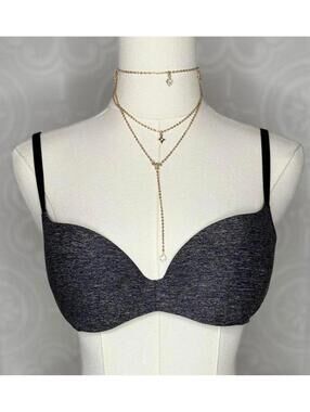 Victoria's Secret PINK T-shirt Bra 34B Heather Gray Light Lift Adjustable Straps